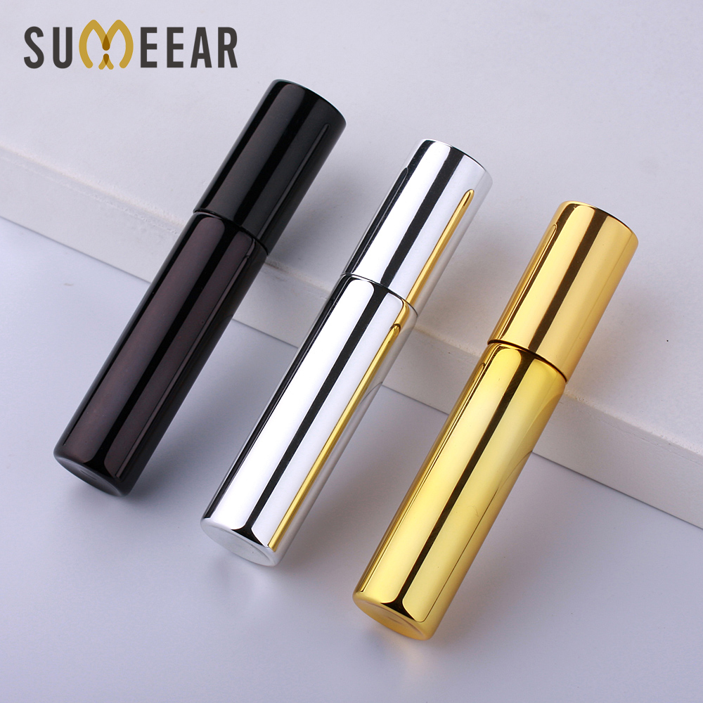 Perfume Fragrance Story - 100ชิ้น/ล็อต10ML UV แบบพกพาแก้วเติมน้ำหอมขวดอลูมิเนียมสเปรย์ขวดตัวอย่างภาชนะเปล่า