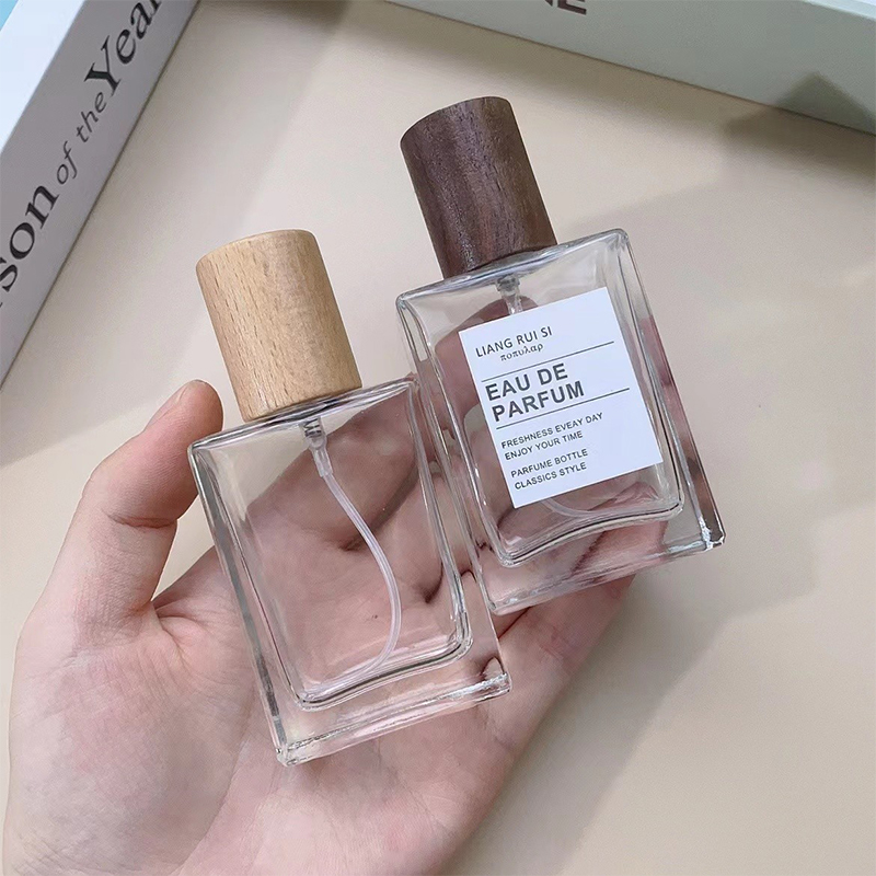 Perfume Fragrance Story - ขวดน้ำหอมแก้วทรงสี่เหลี่ยมขนาด 15/30/50 มล. ขวดสเปรย์ใส บรรจุภัณฑ์ขวดแบบเติมได้ หัวฉีดพ่นแบบพกพา
