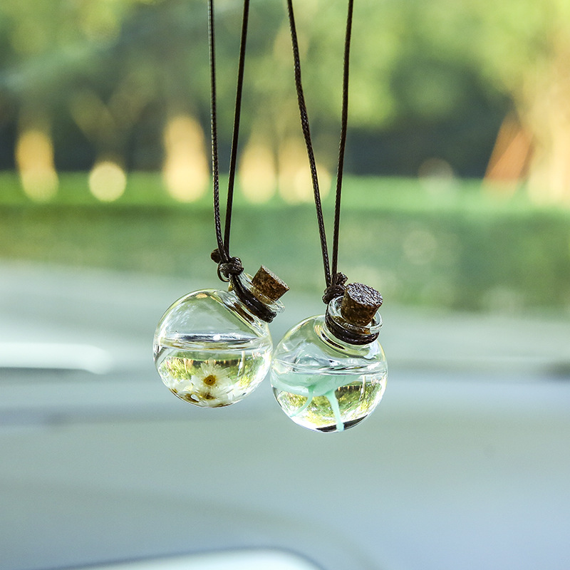 Perfume Fragrance For Girls - รถน้ำหอมภายในจี้ดอกไม้ขวดแขวนกระจกมองหลังอัตโนมัติน้ำหอม Air Freshener อุปกรณ์ตกแต่งของขวัญ