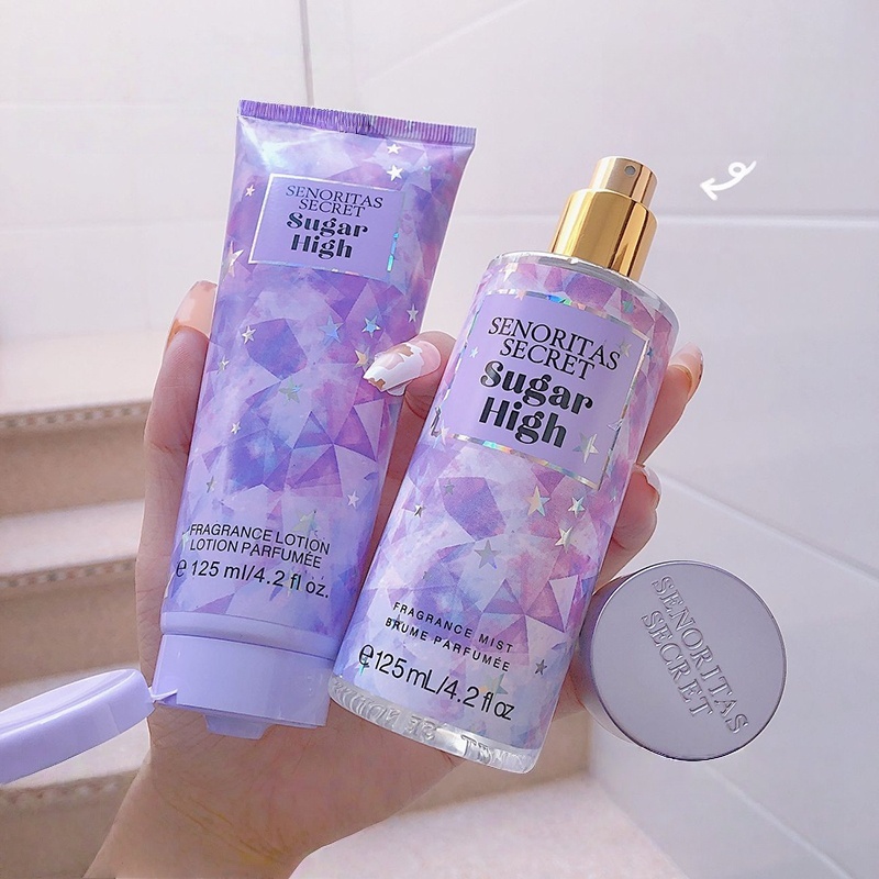 เซ็ตครีมบำรุงผิวกายและสเปรย์น้ - Perfume Fragrance Moisturizer บทวิจารณ์และราคา